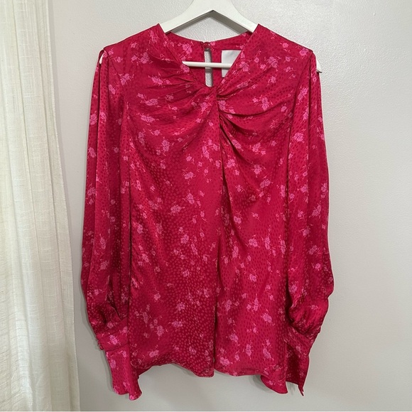 Acler Evanston Satin Blouse In Pink - Picture 5 of 13